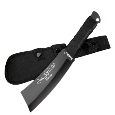 Rambo machete kés, acél penge, 27 cm, fekete tok