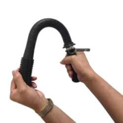 Baston din Cauciuc Negru, pentru Autoaparare, cu Clips pentru Centura, 48 cm 2