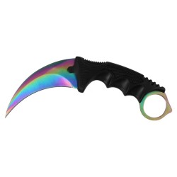 Cutit Karambit Fade cu Lama Curbata Tip Gheara, Maner Ergonomic Antiderapant cu Inel pentru Deget, Model Tactical