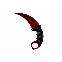 Sötétvörös Karambit kés ívelt pengével, Marble modell, ergonomikus csúszásmentes markolattal és ujjgyűrűvel