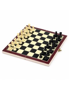Hordozható összecsukható nagy sakk készlet 34x34 cm, prémium stratégiai játék gyerekeknek és felnőtteknek, klasszikus sakktábla