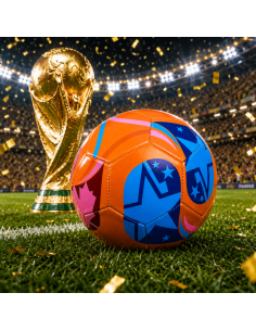 Minge Fotbal Portocalie Profesională, Suprafață Rezistentă, Ideală pentru Teren