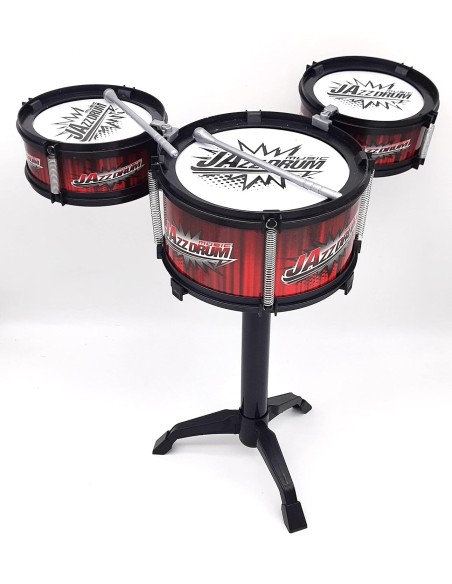 Set Toba pentru Copii, 3 Piese + 2 Bete, Rosu, 43 cm – Ideal pentru Micii Muzicieni