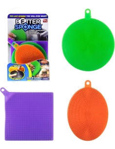 Гъби за съдове и кухня от силикон Better Sponge, 3 бр., многофункционални