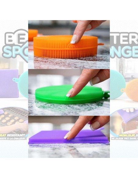 Bureti de vase si Bucatarie din Silicon Better Sponge, 3 buc, Multifunctional