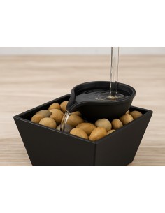 Fantana Decorativa de Interior cu Robinet Auriu, Efect Apa Curenta, Lampa Ambientala LED, Modern cu Pietre