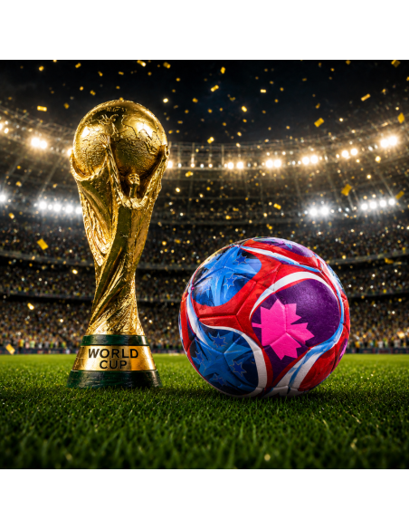 Minge de Fotbal Cupa Mondiala FIFA, Marimea 5, Rosu-Albastru, Pentru Antrenament si Joc Recreativ