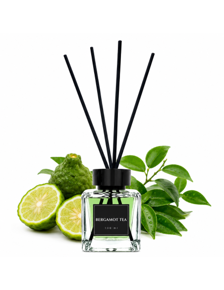 Difuzor Aromaterapie cu Bețișoare Bergamot Tea 100 ml Aromă Fresh pentru Casă, Birou și Baie
