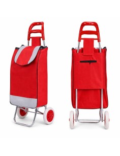 Carucior Cumparaturi Pliabil cu Roti, Cadru Metalic, Usor de Transportat, Buzunar
