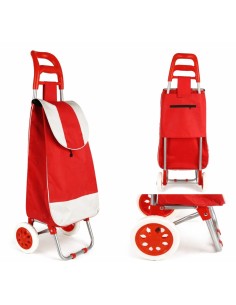 Carucior Cumparaturi Pliabil cu Roti, Cadru Metalic, Usor de Transportat, Buzunar