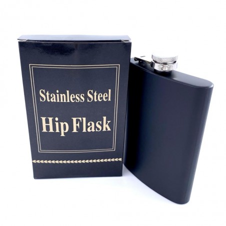 Rozsdamentes acél lapos flask 9 oz 270 ml finom italokhoz, fekete