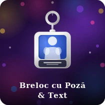 oferta breloc cu poza si text personalizat